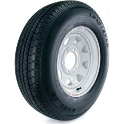 Kenda Loadstar Karrier Radial Trailer Tire and 6-Hole Custom Spoke Wheel (5/4.5), 225/75R-15 LRD
