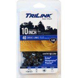 TriLink Saw Chain 10 in. Semi Chisel Saw Chain; 3/8 in. LP Pitch; .050 in. Gauge; 40 DL