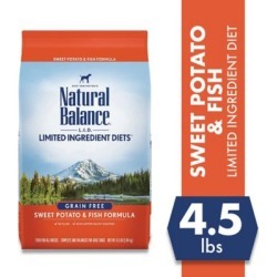 Natural Balance L.I.D. Limited Ingredient Diets Sweet Potato & Fish Formula Dry Dog Food, 4.5 lb. Bag