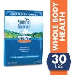 Natural Balance Original Ultra Whole Body Health Chicken, Chicken Meal, Duck Meal Formula Dry Dog Food, 30 lb.