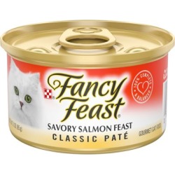 Fancy Feast Savory Adult Grain-Free Salmon Feast Pate Wet Cat Food, 3 oz. Can