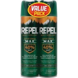 Repel Repel Sportsmen Max Insect and Mosquito Repellent With Deet; Twin Value Pack
