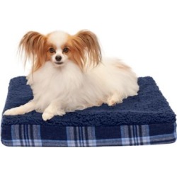 FurHaven Faux Sheepskin and Plaid Deluxe Orthopedic Mattress Pet Bed