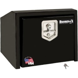Buyers Products 14 in. x 12 in. x 24 in. Black Steel Underbody Truck Box with Slanted Back