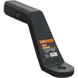 Buyers Products 2 in. Heavy-Duty Ball Mount, 6 in. Drop x 9-3/8 Long Tube, Black for 1 in. Hole