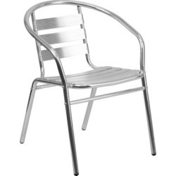 Metal Restaurant Stack Chair with Aluminum Slats