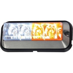 Buyers Products 4.875 in. Amber/Clear Rectangular Strobe Light with 4 LED