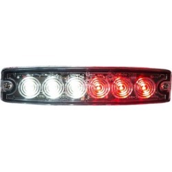 Buyers Products 5.14 in. Clear/Red Surface Mount Ultra-Thin LED Strobe Light