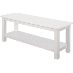 Walker Edison 50 in. Country Style Entry Bench with Slatted Shelf