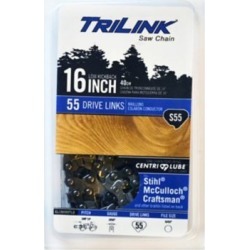 TriLink Saw Chain 16 in. Semi Chisel Saw Chain; 3/8 in. LP Pitch; .050 in. Gauge; 55 DL
