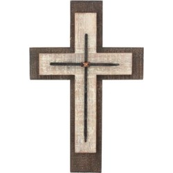 Stonebriar Collection Worn Wooden Hanging Wall Cross, SB-6002A