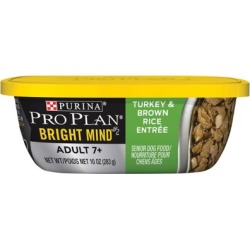 Purina Pro Plan Senior Gravy Wet Dog Food; BRIGHT MIND Turkey & Brown Rice Entree - 10 oz. Tub