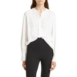 Nordstrom Signature Floral Covered Placket Top, Size Medium in Ivory Cloud at Nordstrom found on Bargain Bro from Nordstrom Canada for USD $109.09