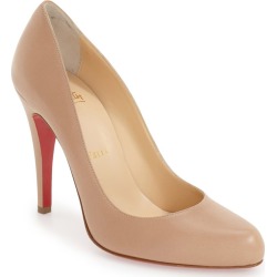 Women's Christian Louboutin Decollete 868 Pump, Size 8US / 38EU - Beige