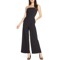 Women's Fraiche By J Strapless Wide Leg Jumpsuit, Size Small - Black