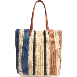 Nordstrom Stripe North/south Raffia Tote -