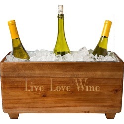 Cathy's Concepts Live Love Wine Wooden Wine Trough