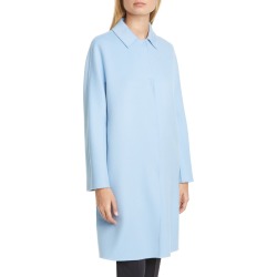 Women's Max Mara Capua Wool Blend Car Coat, Size 8 - Blue