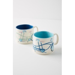 Anthropologie Tandem Mug Set Of 2 Mugs