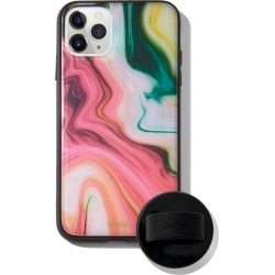 Sonix Blush Agate Print Iphone 11 Pro Max Case & Slide Silicone Phone Ring - Pink