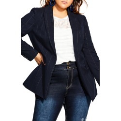 Plus Size Women's City Chic Pinstripe Blazer