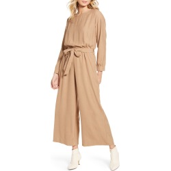 Women's The Odells Mala Tie Waist Wide Leg Jumpsuit, Size Small - Brown