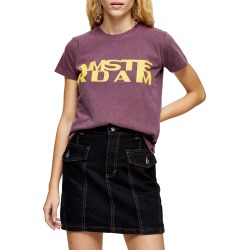 Women's Topshop Amsterdam Shrunken Tee, Size Medium - Burgundy