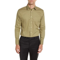 Nordstrom Men's Shop Trim Fit Non-Iron Dress Shirt, Size 18.5 - 34/35 in Olive Aloe at Nordstrom found on Bargain Bro from Nordstrom Canada for USD $20.60