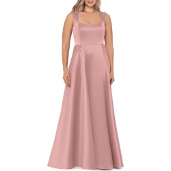 Plus Size Women's Xscape Double Strap Satin A-Line Gown
