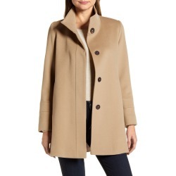 Women's Fleurette Stand Collar Wool Car Coat, Size 6 - Brown (Nordstrom Exclusive)