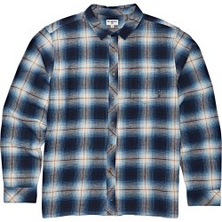 Boy's Billabong Coastline Plaid Flannel Shirt, Size S (4) - Blue