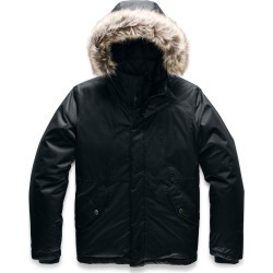 Girl's The North Face Greenland Waterproof 550 Fill Power Down Jacket With Faux Fur Trim, Size S (7-8) - Black