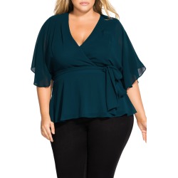 Plus Size Women's City Chic Wrap Top