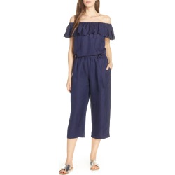 Women's Tommy Bahama Off The Shoulder Cover-Up Jumpsuit, Size Small - Blue