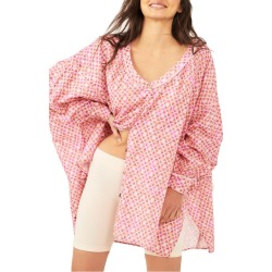 Free People Daydream Linen Blend Sleep Shirt in Candy Combo at Nordstrom, Size Medium found on Bargain Bro from Nordstrom for USD $74.48