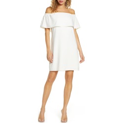 Women's Charles Henry Off The Shoulder Dress, Size Medium - Ivory