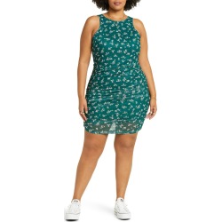 BP. Ruched Mesh Body-Con Dress, Size 3X in Green Botanical Kasey Floral at Nordstrom found on Bargain Bro from Nordstrom Canada for USD $13.51