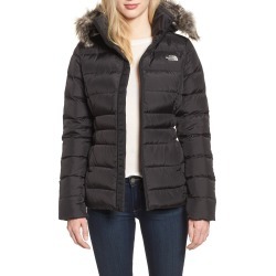 Women's The North Face Gotham Ii Hooded Water Resistant 550-Fill-Power Down Jacket With Faux Fur Trim, Size Small - Black