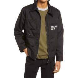 Men's Renowned La Men's Keep Off Workwear Zip Jacket, Size Small - Black
