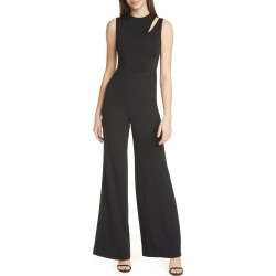 Women's Alice + Olivia Ivy Cutout Shoulder Sleeveless Wide Leg Jumpsuit, Size 14 - Black