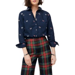 Women's J.crew Scotty Dogs Perfect Shirt