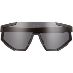Prada Linea Rossa Prada Pillow 157mm Sunglasses in Black Rubber/Dark Grey at Nordstrom