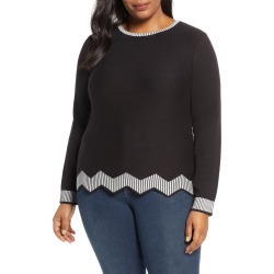 Plus Size Women's Nic+Zoe Jagger Zigzag Hem Sweater