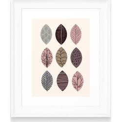 Deny Designs Elanor D.g. Nature Inspired Leaf Framed Wall Art, Size 18x24 - Beige