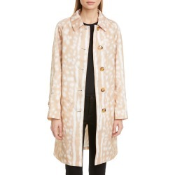 Women's Burberry Brunstane Deer Print Nylon Car Coat, Size 8 - Beige