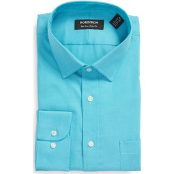 Nordstrom Men's Shop Trim Fit Non-Iron Dress Shirt, Size 16 - 34/35 in Teal Bird at Nordstrom found on Bargain Bro from Nordstrom Canada for USD $34.34