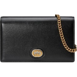 Women's Gucci Marina Leather Card Wallet On A Chain -