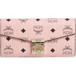 Women's Mcm Large Patricia Visetos Canvas Wallet On A Chain - Pink