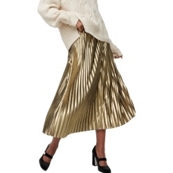 Women's J.crew Pleated Chiffon Lame Midi Skirt