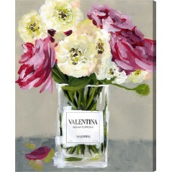 Oliver Gal Acqua Florale Canvas Wall Art